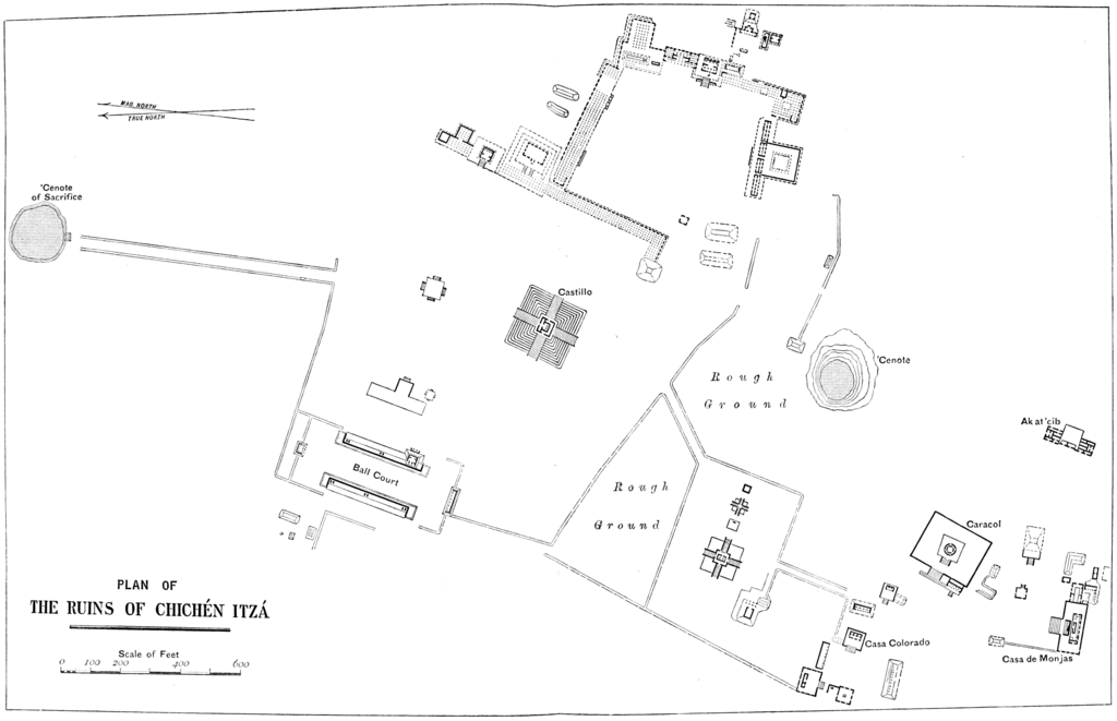 plan of the ruins of chichen itza