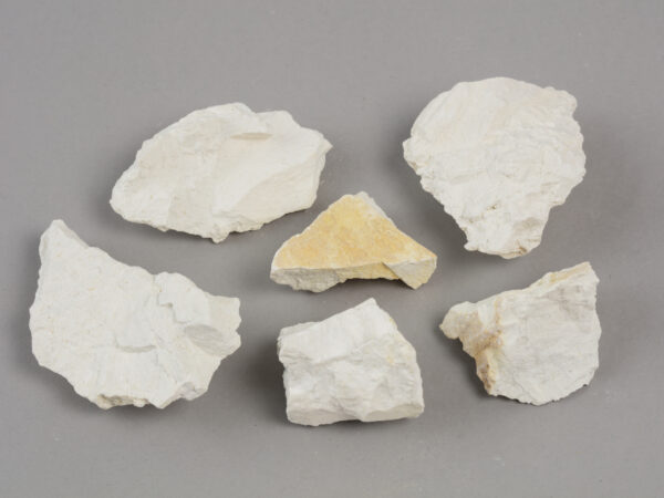 six pieces of porcelain stone used to make porcelain