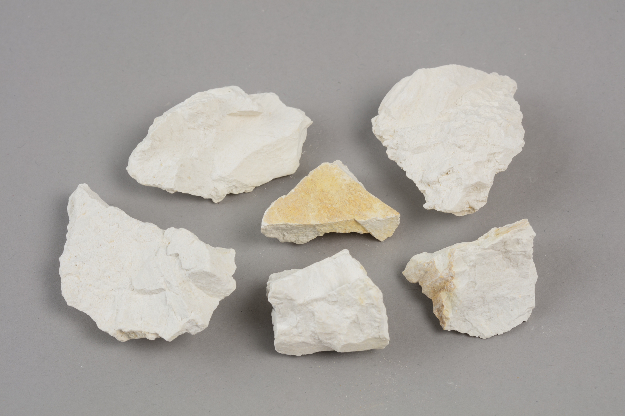 six pieces of porcelain stone used to make porcelain