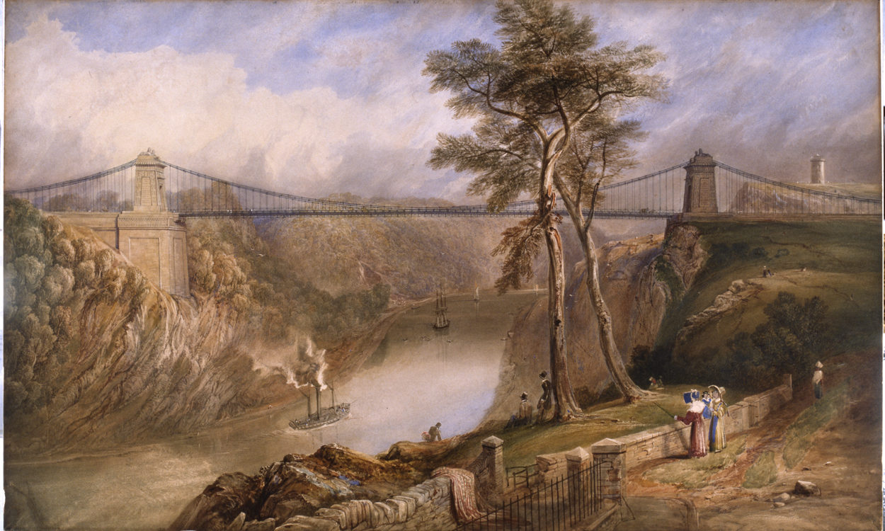Bristol's Brunel bridge from cliffside