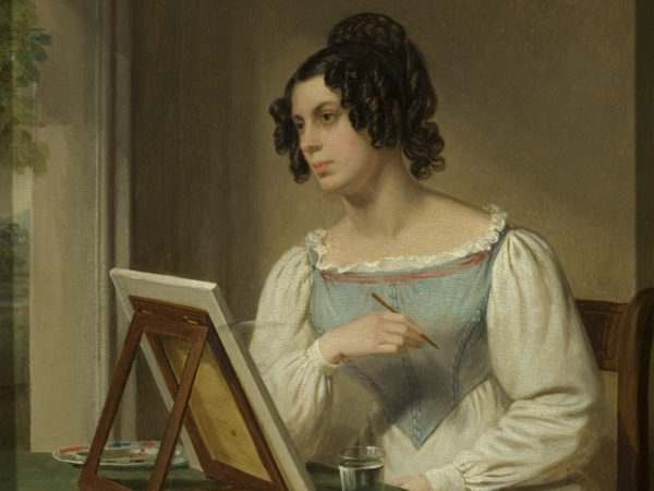 A woman painting