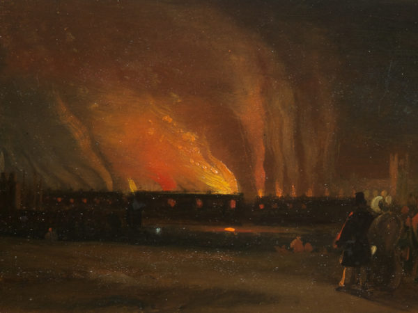 painting of a fire in bristol