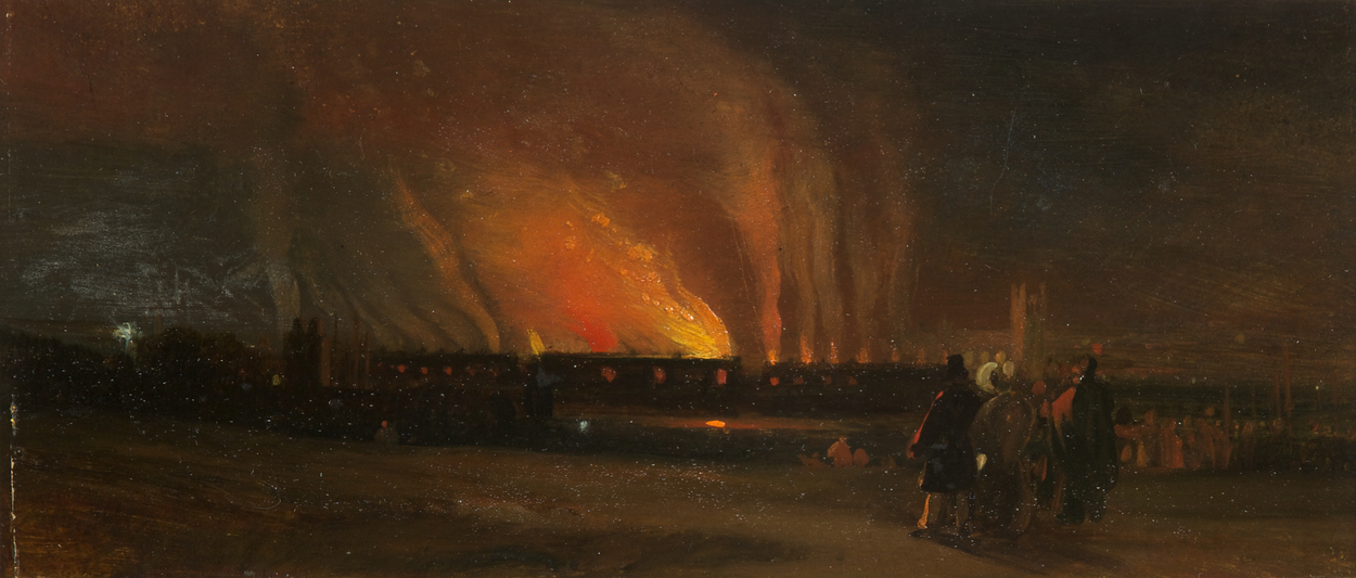 painting of a fire in bristol