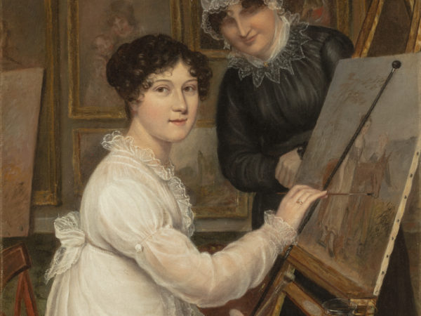 A woman painting