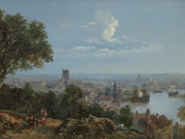 Oil on canvas painting of view of Bristol from Clifton Wood. By William James Müller, 1837. K1542