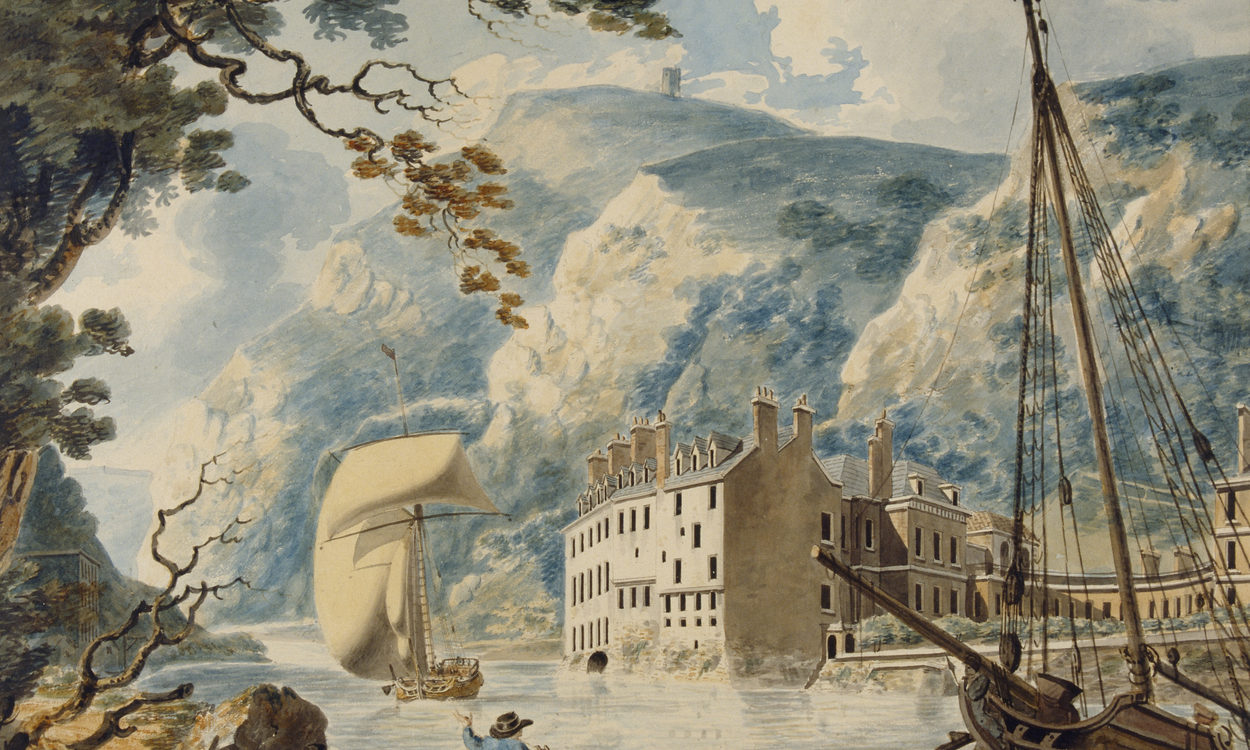 Watercolour paining of Avon Gorge and Bristol Hotwell by Joseph Mallord William Turner, 1791/92