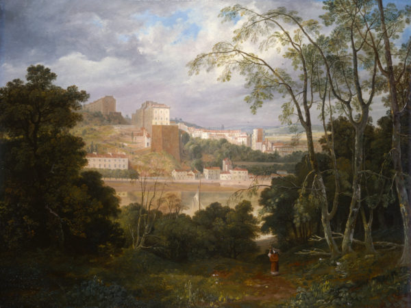 A view of Clifton, Bristol from a riverside forest