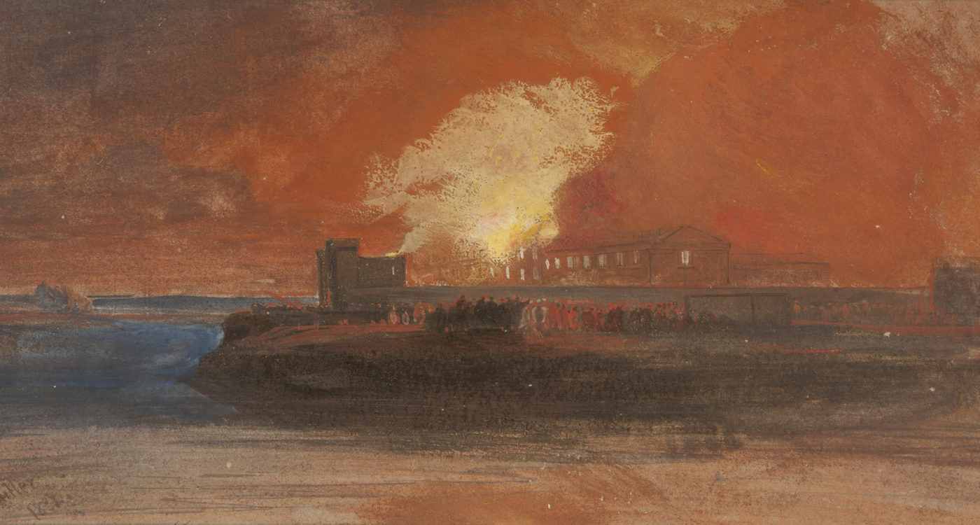 painting of a fire by bristol