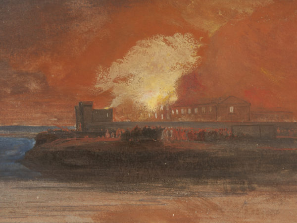 painting of a fire by bristol