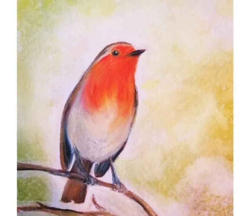 painting of a robin