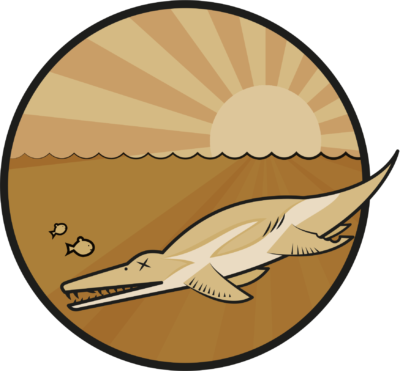 illustration of a pliosaurus dying under the sea