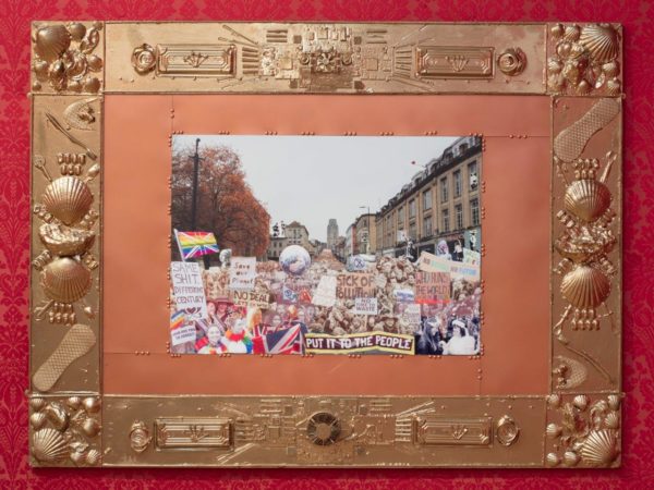 Collage of political protest on Park St, Bristol